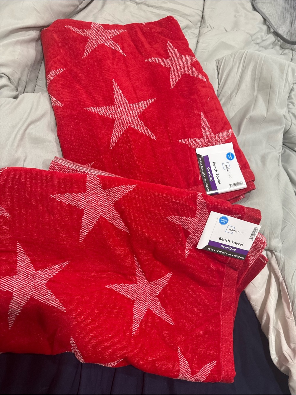Oversize Red Star Beach Towels - Set of 2